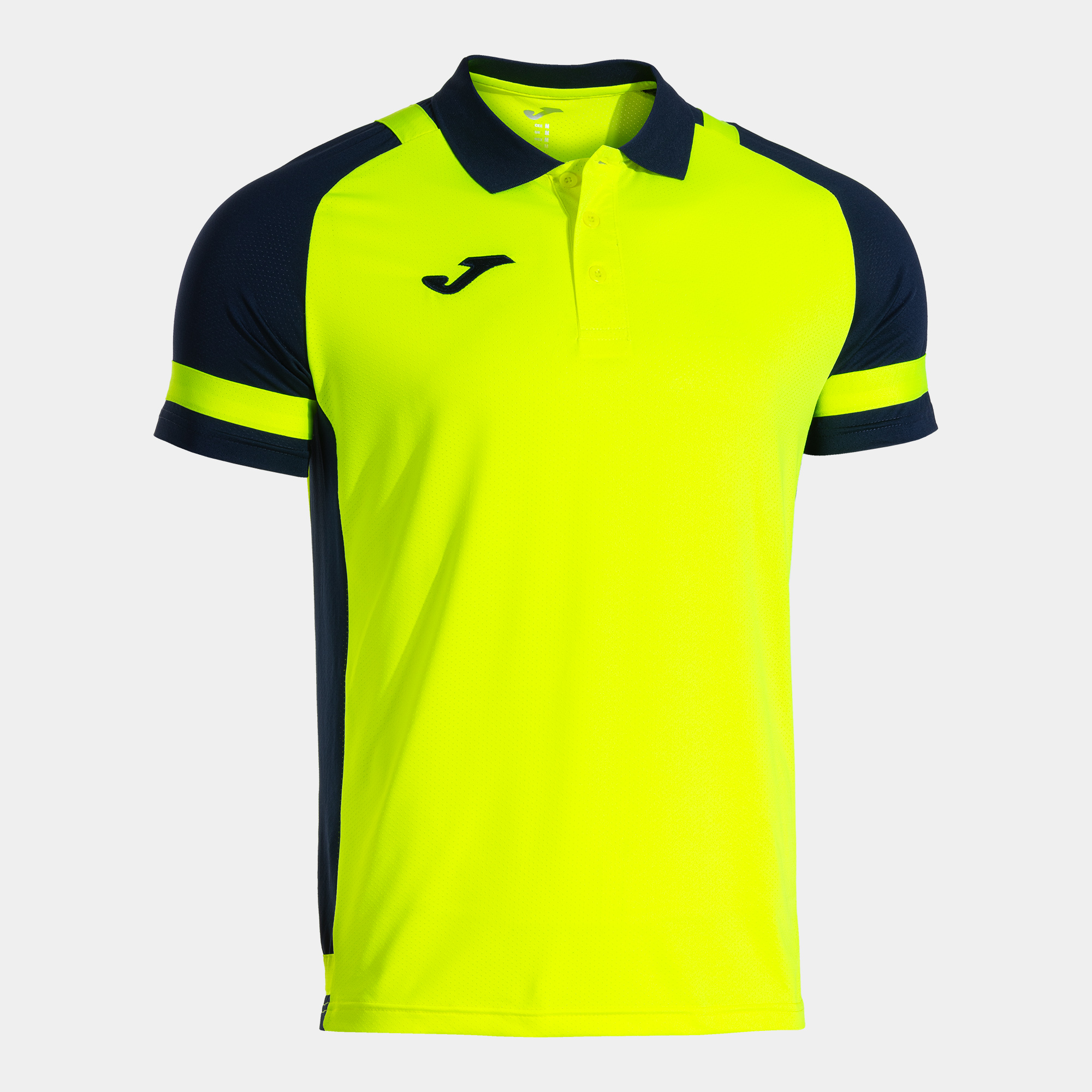 LIDER SHORT SLEEVE POLO FLUOR YELLOW NAVY BLUE