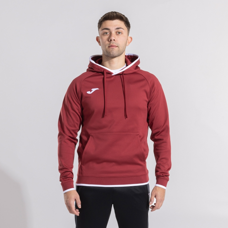 COMBI PREMIUM HOODIE GURGUNDY WHITE