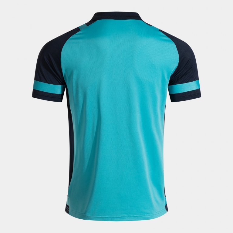 LIDER SHORT SLEEVE POLO FLUOR TURQUOISE NAVY BLUE