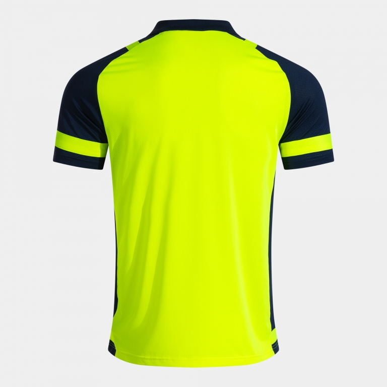 LIDER SHORT SLEEVE POLO FLUOR YELLOW NAVY BLUE