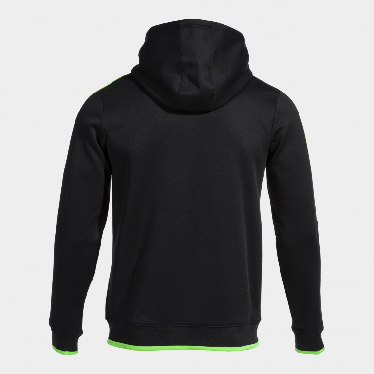 OLIMPIADA ZIP UP HOODIE BLACK FLUOR GREEN