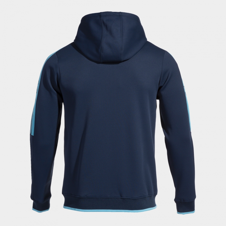 OLIMPIADA ZIP UP HOODIE NAVY FLUOR TURQUOISE