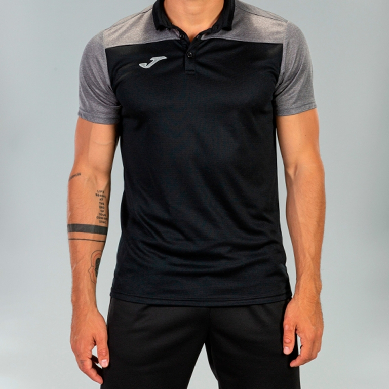 POLO SHIRT HOBBY II BLACK GREY S/S