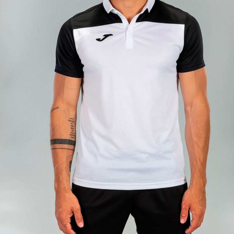 POLO SHIRT HOBBY II WHITE BLACK S/S