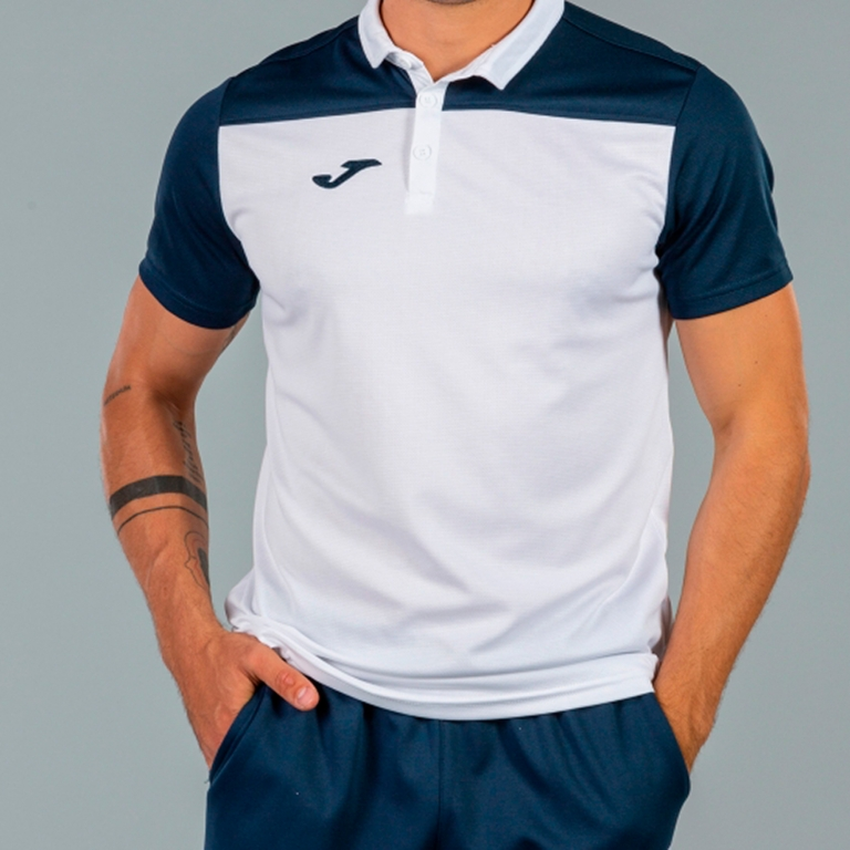 POLO SHIRT HOBBY II WHITE NAVY S/S