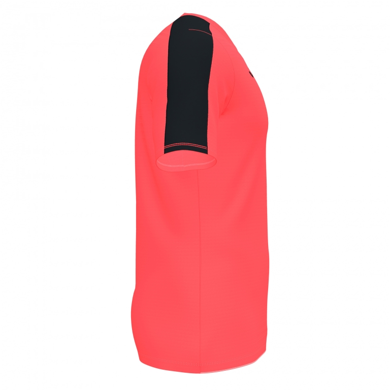ACADEMY SHORT SLEEVE T-SHIRT FLUOR CORAL BLACK