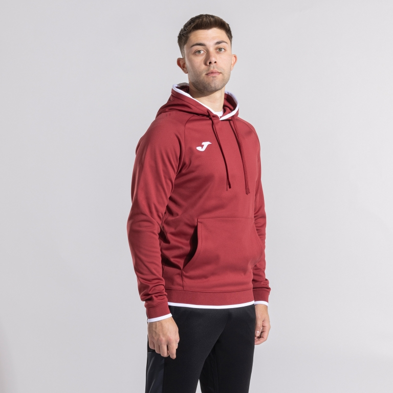 COMBI PREMIUM HOODIE GURGUNDY WHITE