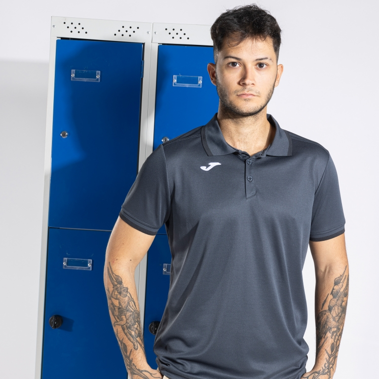 COMBI PREMIUM SHORT SLEEVE POLO DARK GRAY BLACK