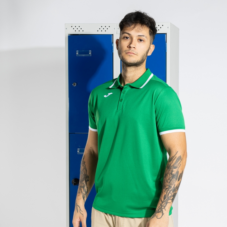COMBI PREMIUM SHORT SLEEVE POLO GREEN WHITE