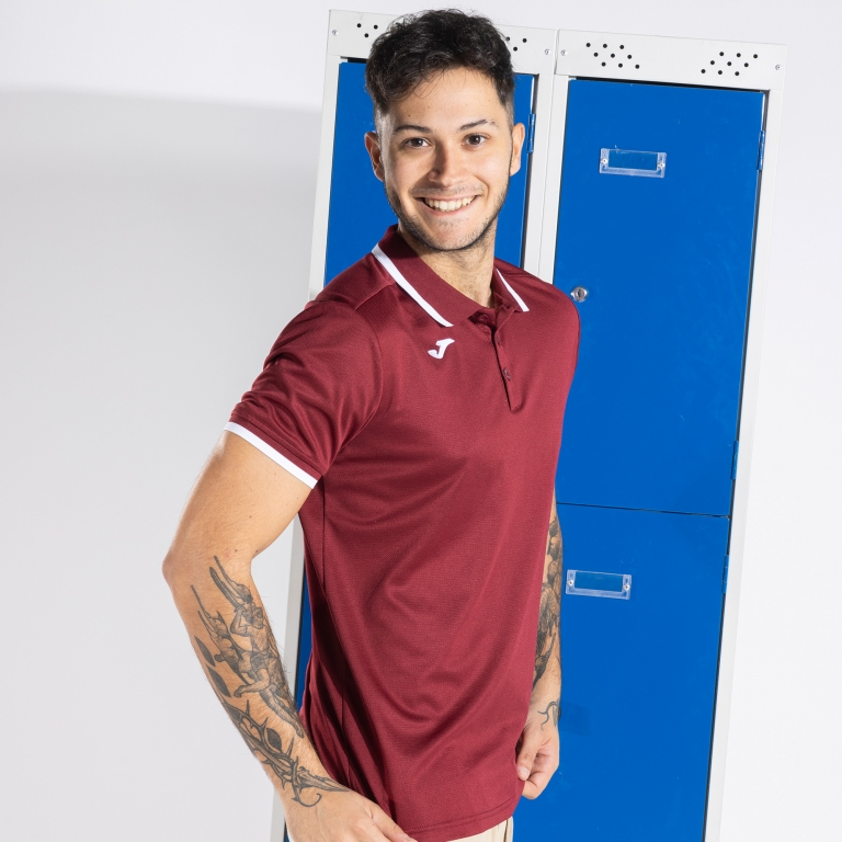COMBI PREMIUM SHORT SLEEVE POLO BURGUNDY WHITE