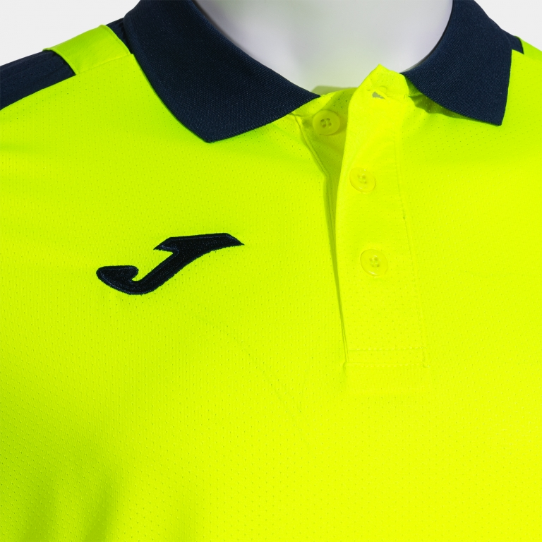 LIDER SHORT SLEEVE POLO FLUOR YELLOW NAVY BLUE