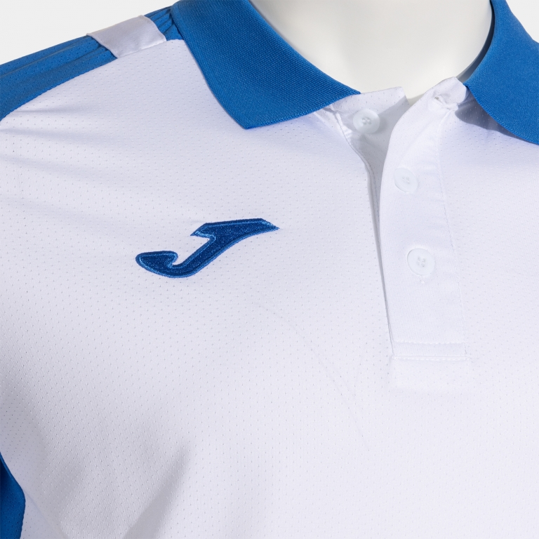 LIDER SHORT SLEEVE POLO WHITE ROYAL BLUE