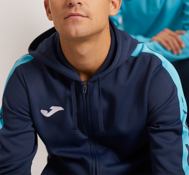 OLIMPIADA ZIP UP HOODIE NAVY FLUOR TURQUOISE
