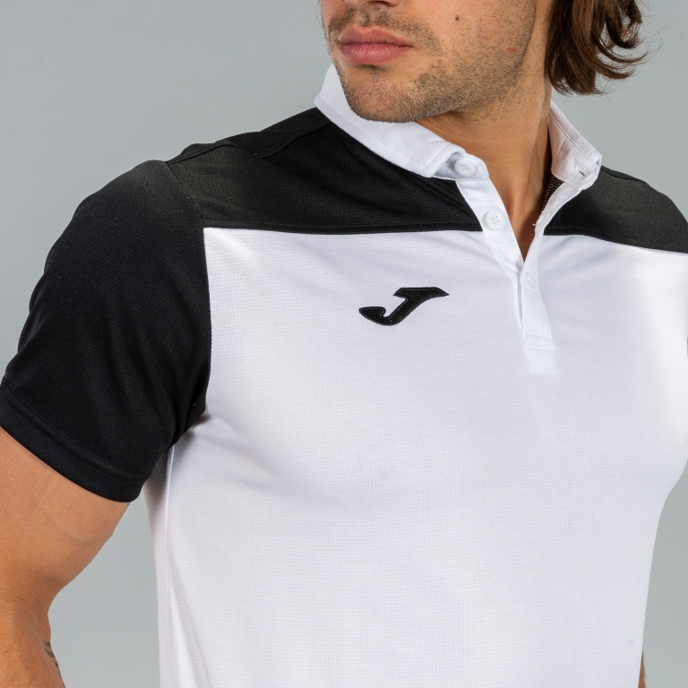 POLO SHIRT HOBBY II WHITE BLACK S/S