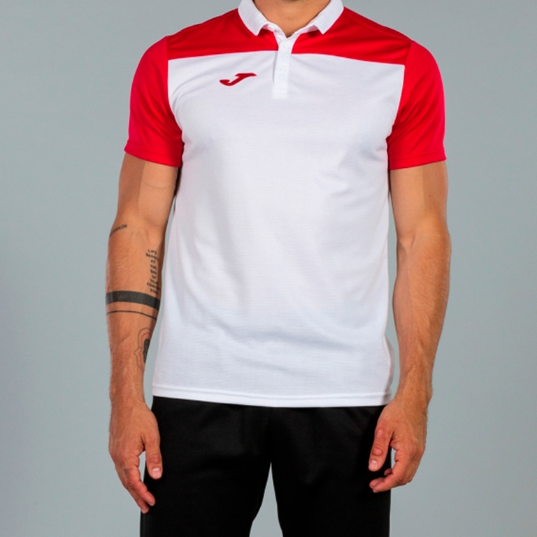 POLO SHIRT HOBBY II WHITE RED S/S