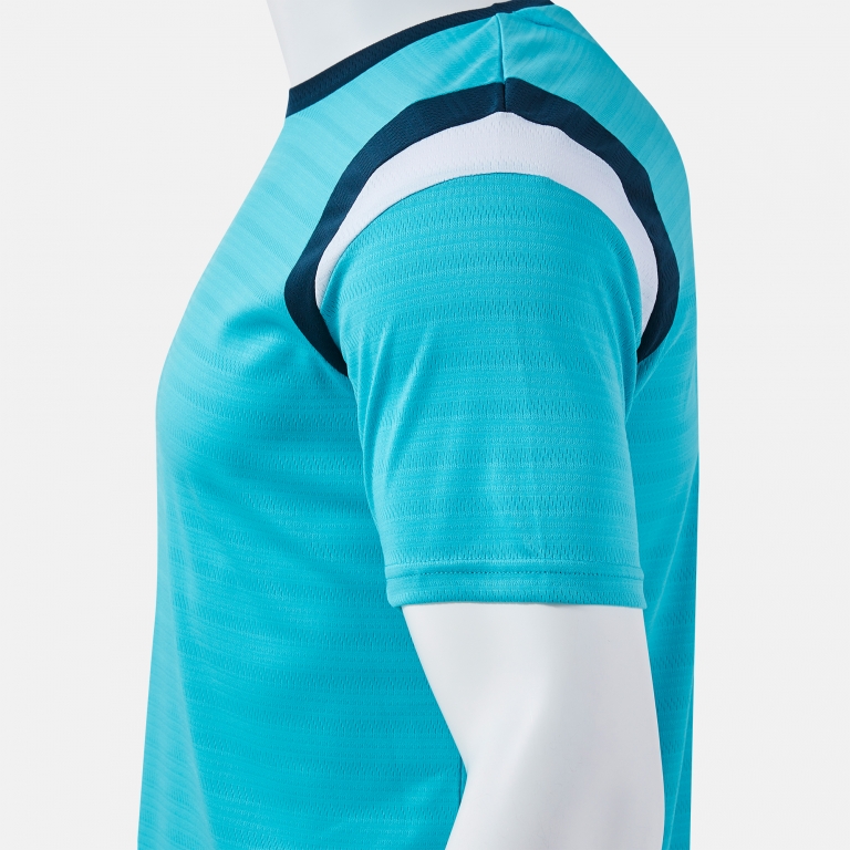 SHORT-SLEEVE T-SHIRT TERRA FLUORESCENT TURQUOISE DARK NAVY