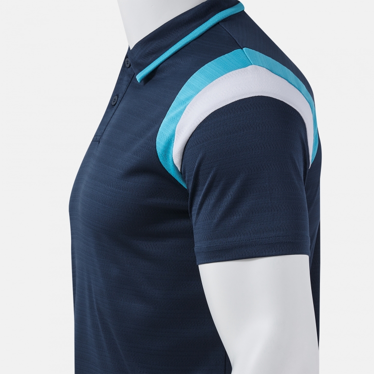 POLO SHORT SLEEVE TERRA DARK NAVY TURQUOISE FLUORESCENT