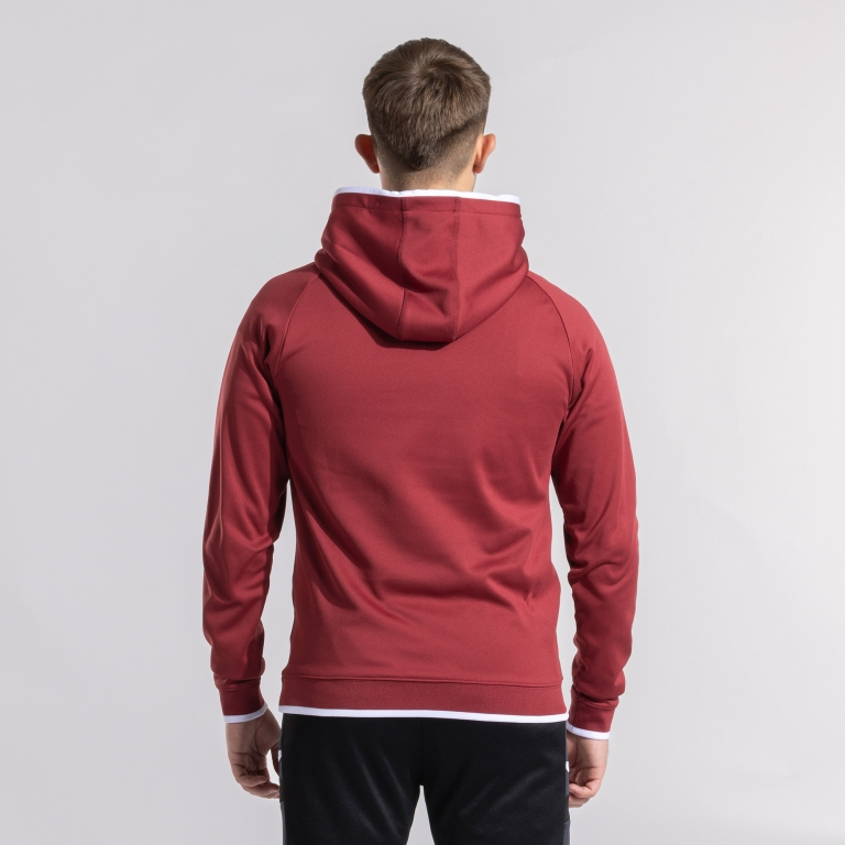 COMBI PREMIUM HOODIE GURGUNDY WHITE