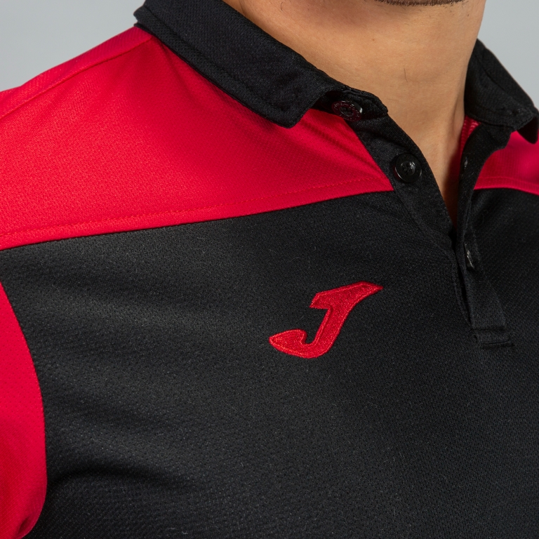POLO SHORT HOBBY II BLACK RED S/S