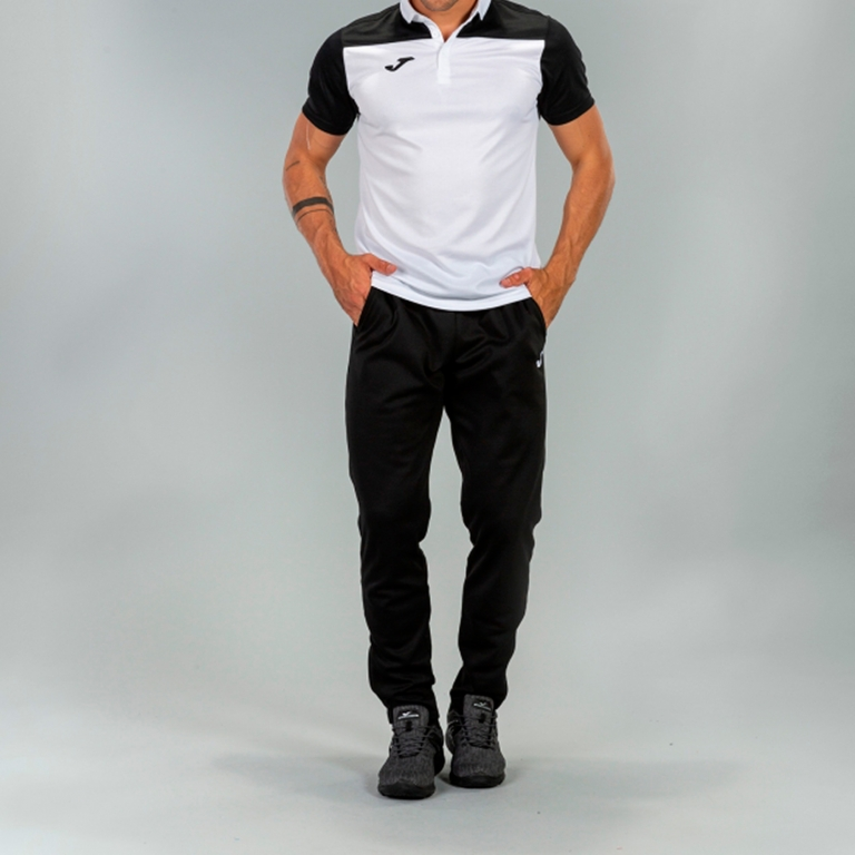 POLO SHIRT HOBBY II WHITE BLACK S/S