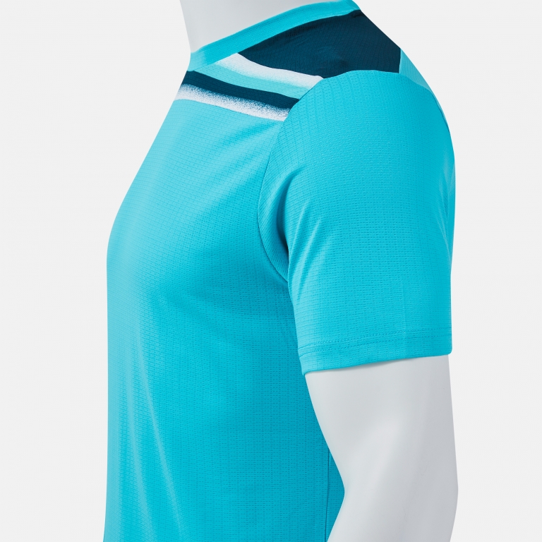 SHORT SLEEVE T-SHIRT TOLEDO II FLUORESCENT TURQUOISE DARK NAVY