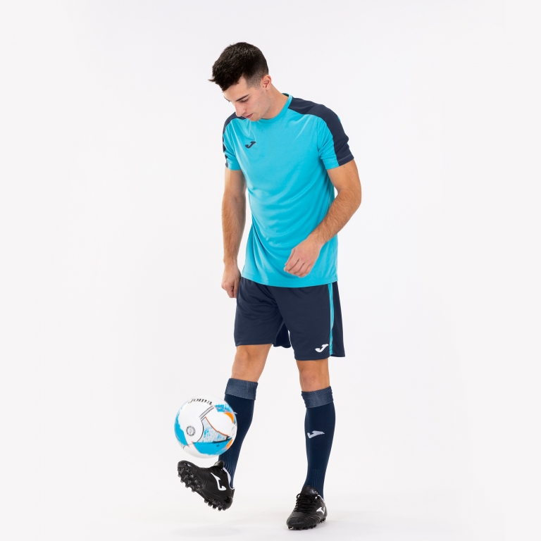 ACADEMY T-SHIRT FLUOR TURQUOISE- DARK NAVY S/S
