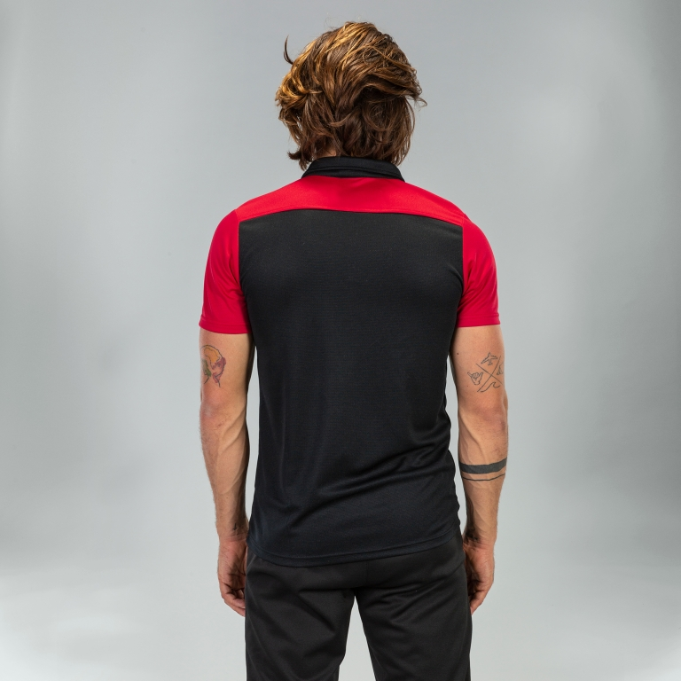POLO SHORT HOBBY II BLACK RED S/S