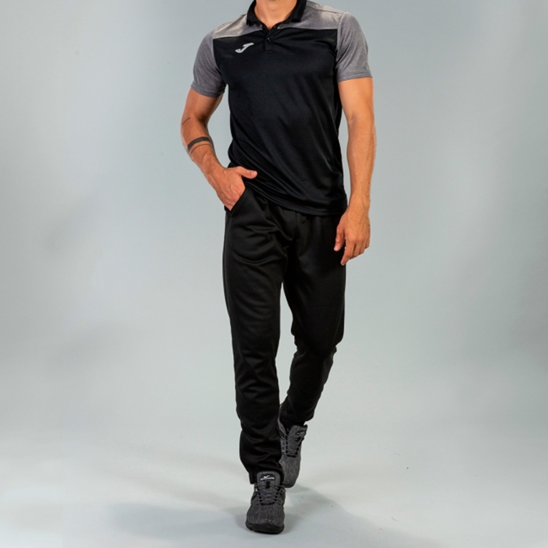 POLO SHIRT HOBBY II BLACK GREY S/S