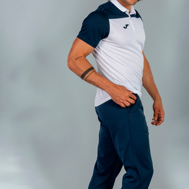 POLO SHIRT HOBBY II WHITE NAVY S/S