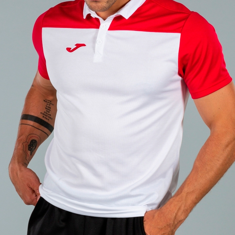 POLO SHIRT HOBBY II WHITE RED S/S