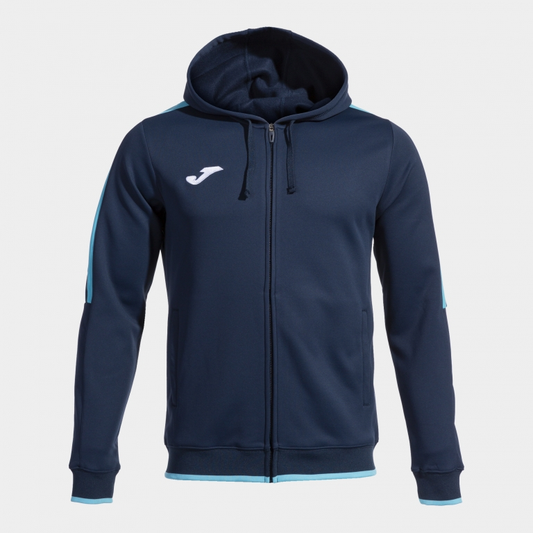 OLIMPIADA ZIP UP HOODIE NAVY FLUOR TURQUOISE