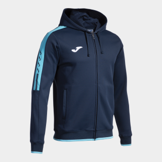 OLIMPIADA ZIP UP HOODIE NAVY FLUOR TURQUOISE